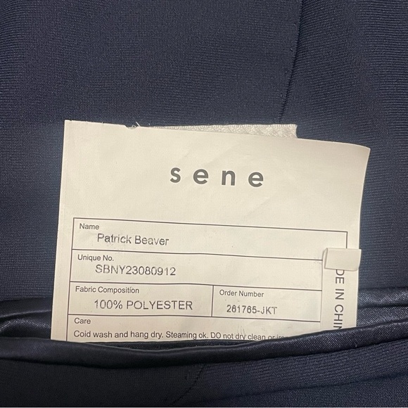 Sene Soho FlexTech Blazer 2 Button Performance Blazer Jacket Custom Sz Navy Blue - Picture 6 of 9